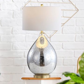 Sasha 30.75" Glass/Metal LED Table Lamp - JONATHAN Y
